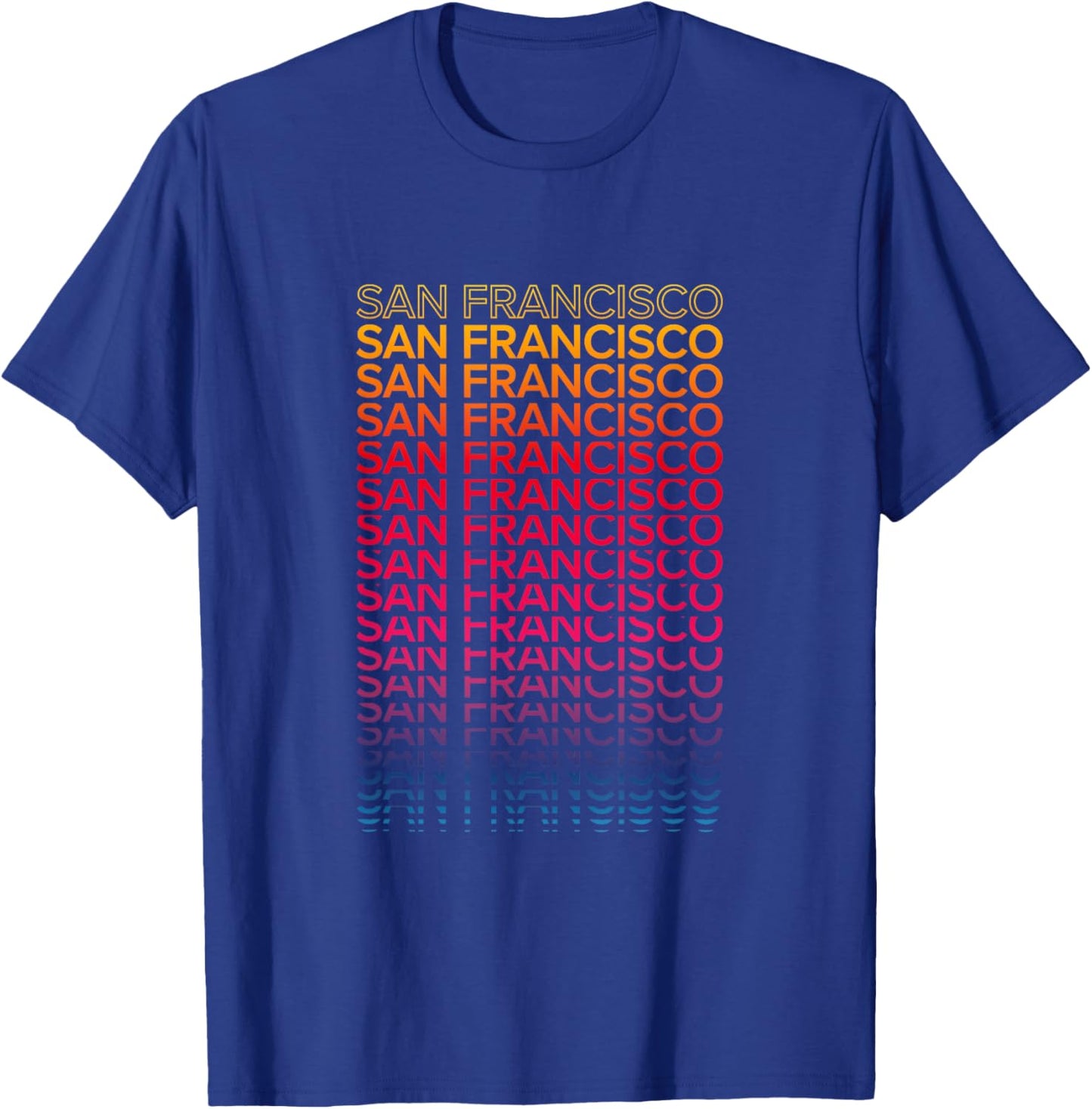 Retro USA Colorful City - Nostalgic San Francisco T-Shirt - T-Shirt | Royal