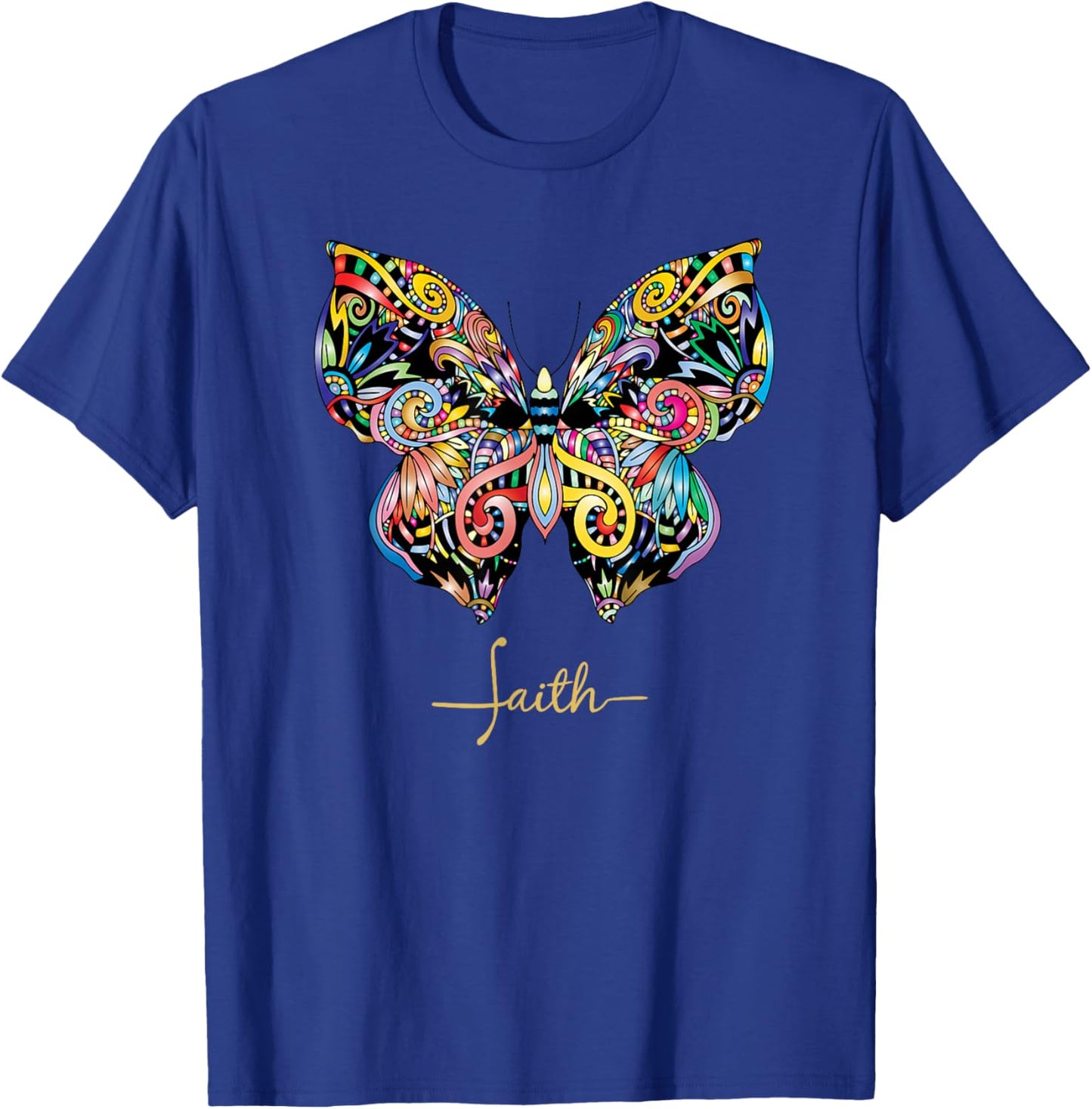 Christian T Faith bible butterfly women's T-Shirt - T-Shirt | Royal