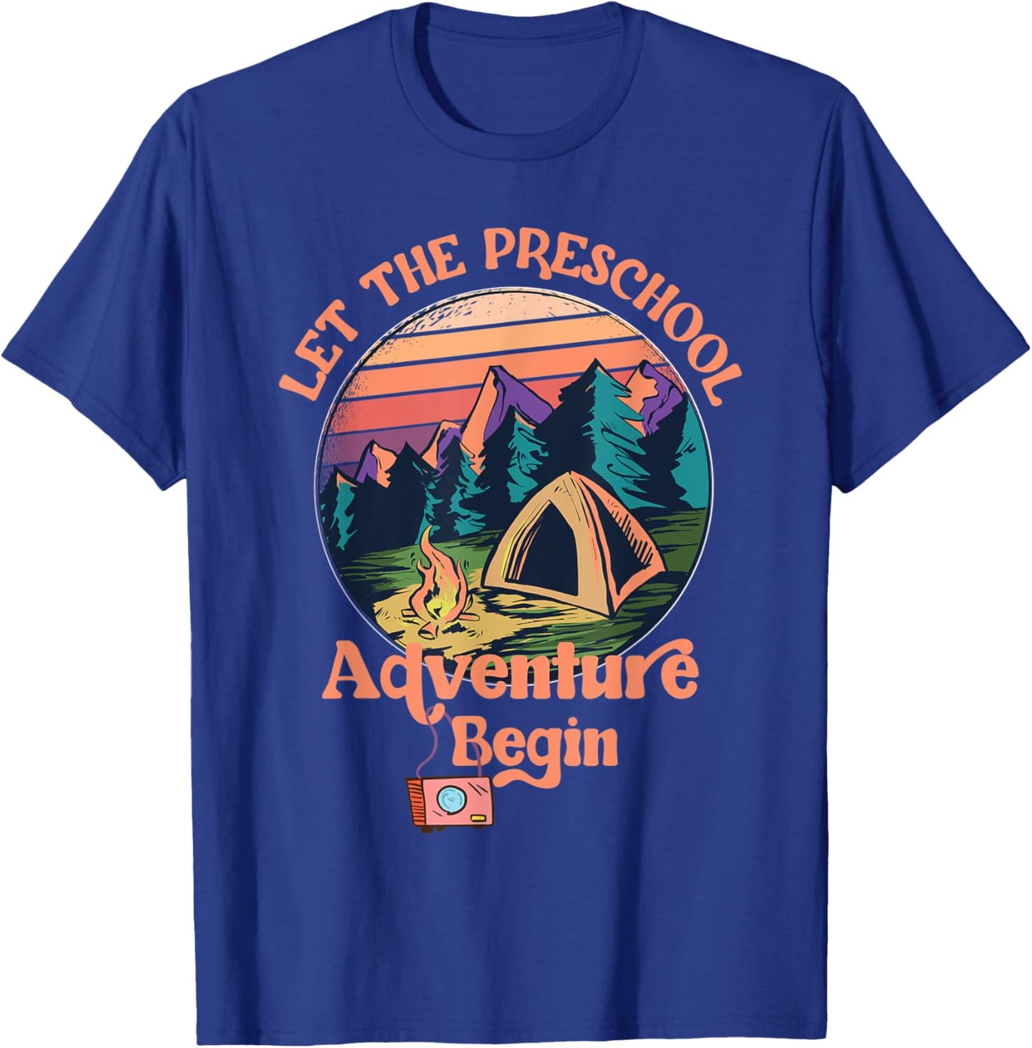 Let The Preschool Adventure Begin Back to School Teacher T-Shirt - T-Shirt | Royal