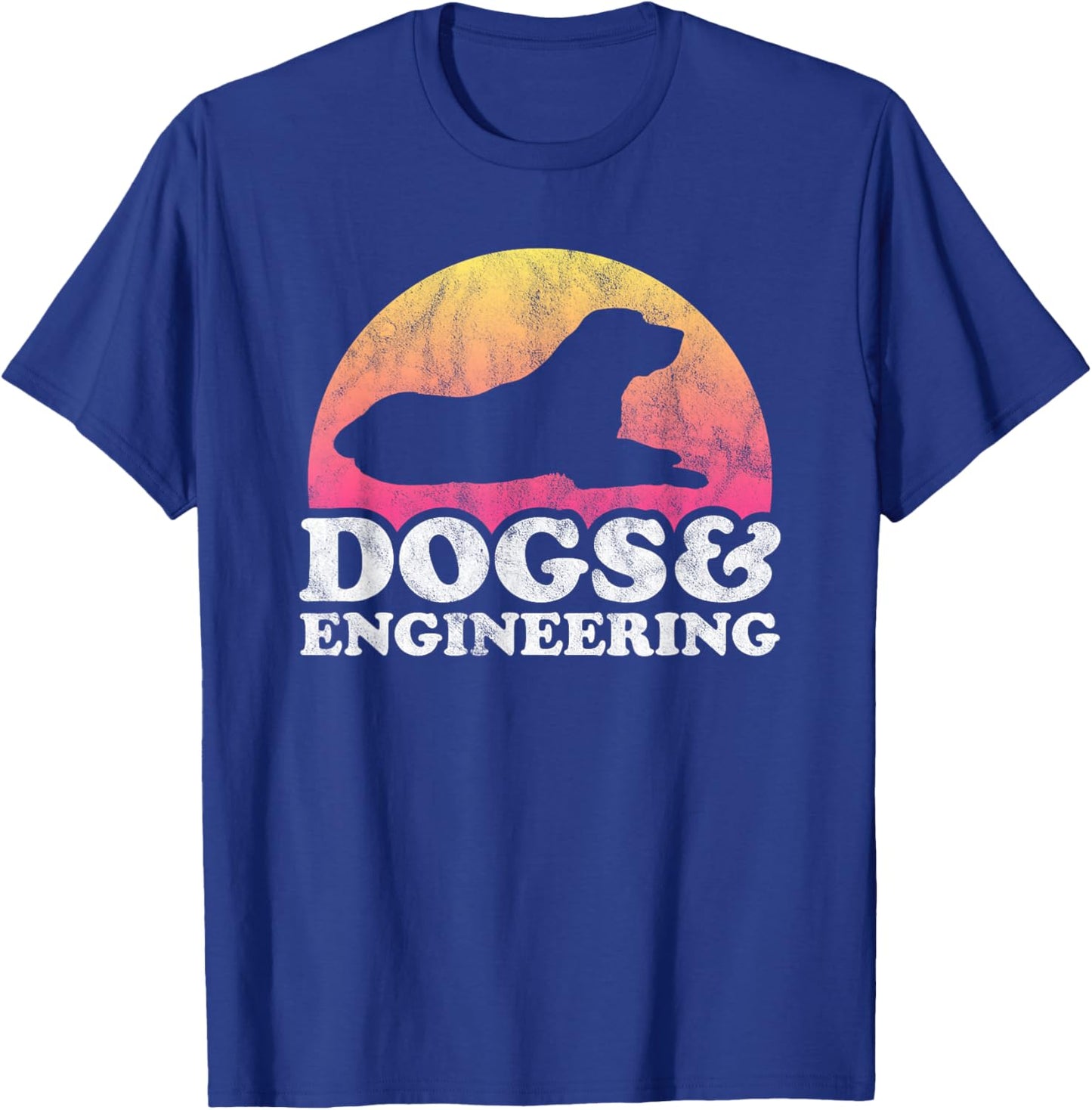 Dogs and Engineering Men's or Women's Dog T-Shirt - T-Shirt | Royal