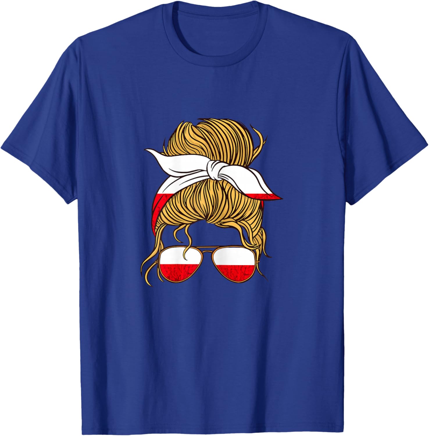 Polska Woman Roots Sunglass Polish Flag Polish Pride Poland T-Shirt - T-Shirt | Royal