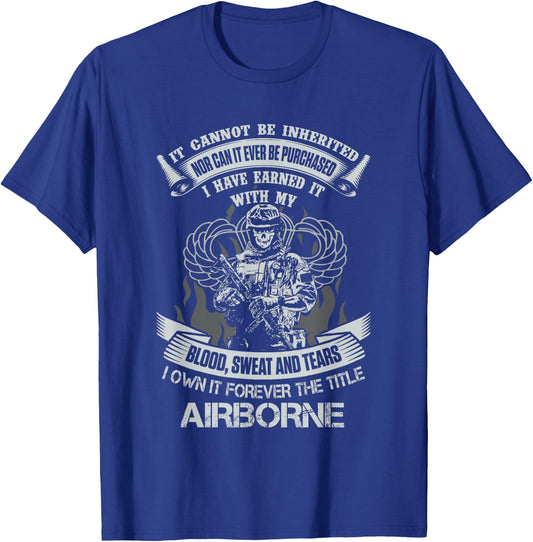 Own Forever The Title Airborne US Army Veteran Paratrooper T-Shirt - T-Shirt | Royal