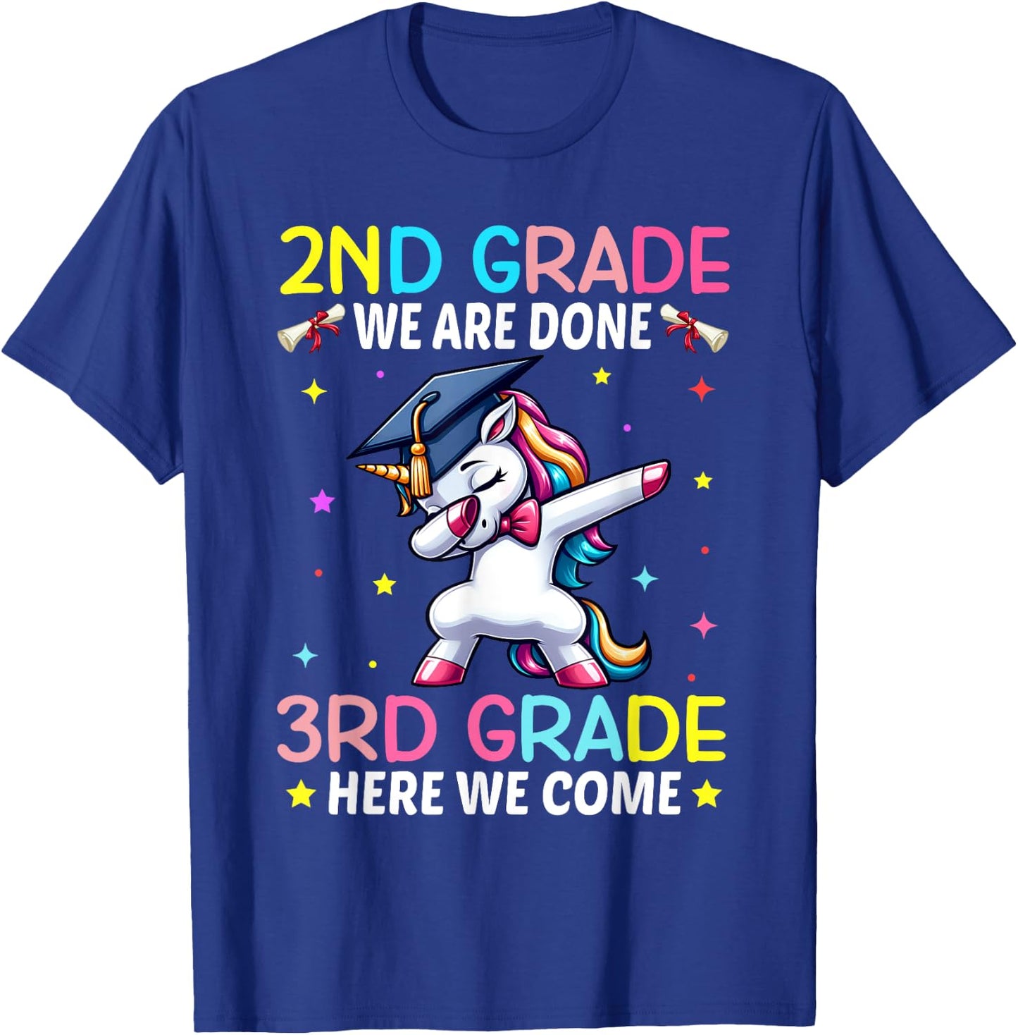 Girls 2nd Grade Graduation Unicorn Outfit Hello 3rd Grade T-Shirt - T-Shirt | Royal
