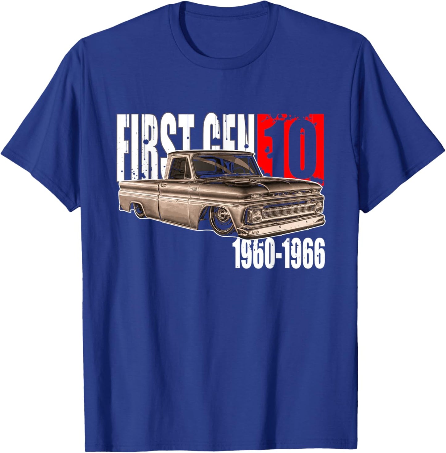 C10 Truck First Generation Custom 10 Classic C10 Truck T-Shirt - T-Shirt | Royal