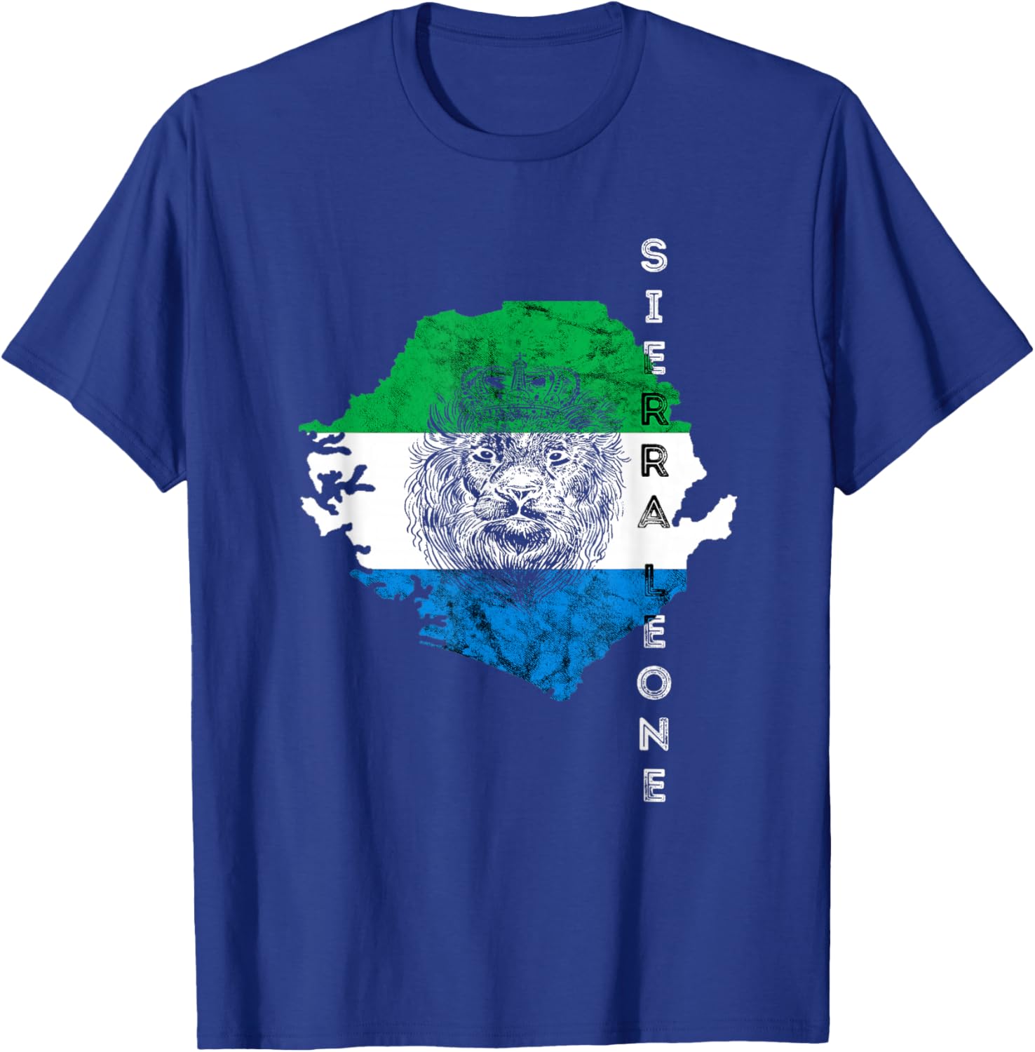 Sierra Leone Sierra Leonean Flag Map Lion Pride Roots T-Shirt - T-Shirt | Royal