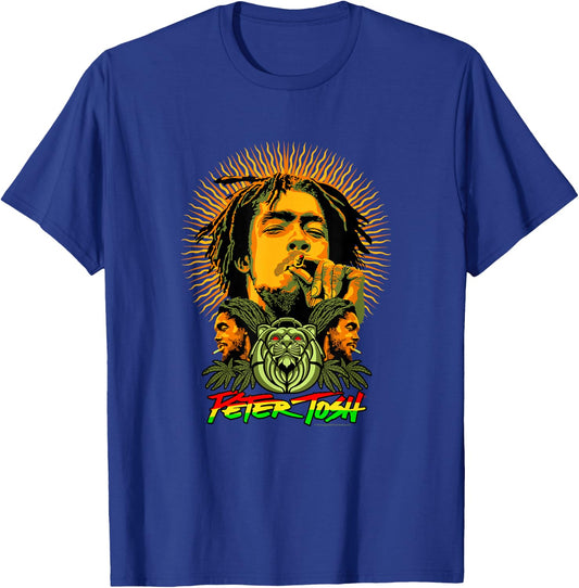 Peter Tosh Sun and Lion Rasta Graphic Photo by Lee Jaffee T-Shirt - T-Shirt | Royal
