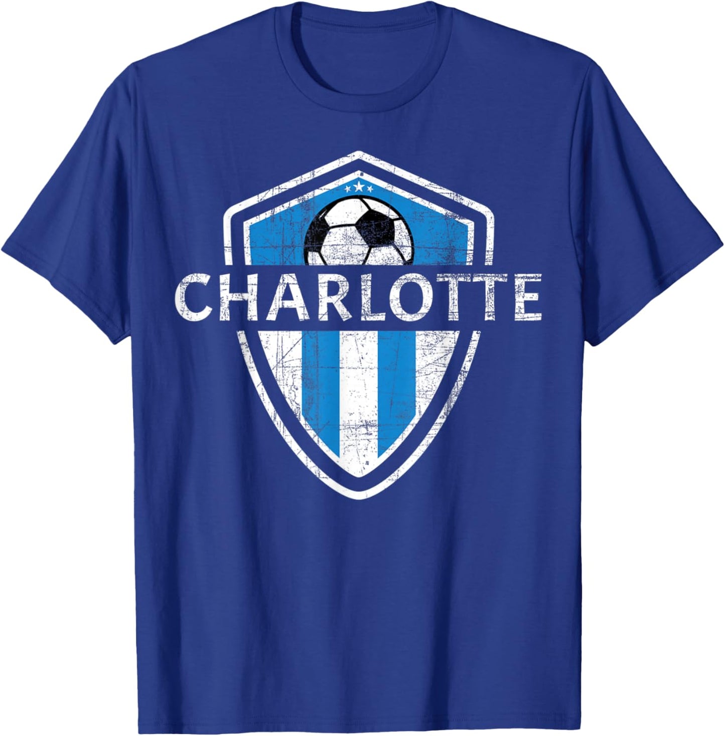 Charlotte 704 Jersey - Fan Badge Distressed T-Shirt - T-Shirt | Royal