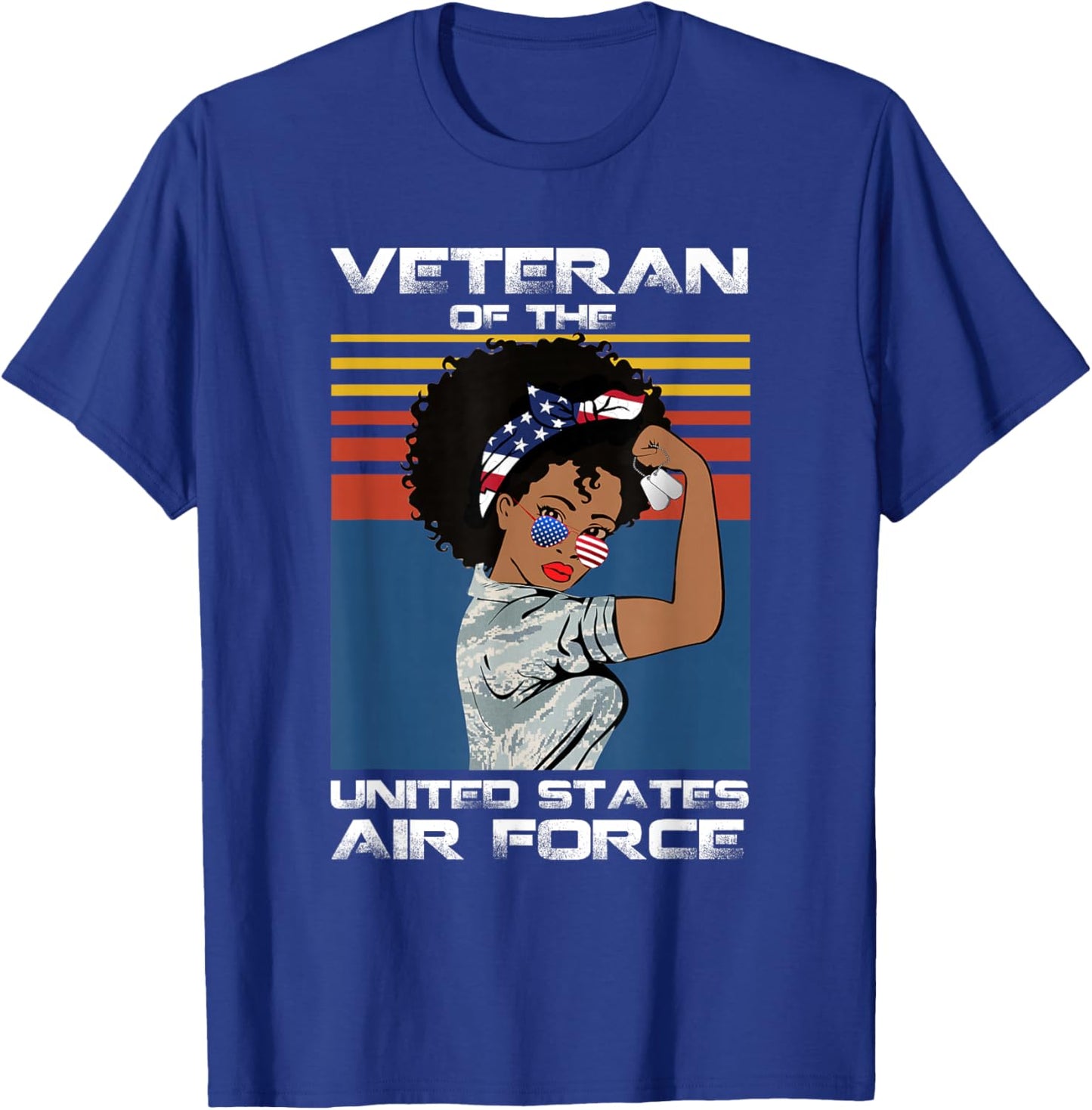 Female Veteran of The United States Air Force, USAF Veteran T-Shirt - T-Shirt | Royal