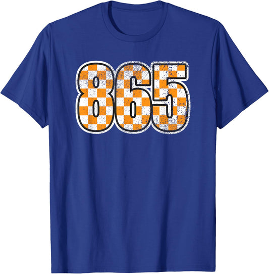 Volunteer State Orange and White Checkerboard Tennessee 865 T-Shirt - T-Shirt | Royal