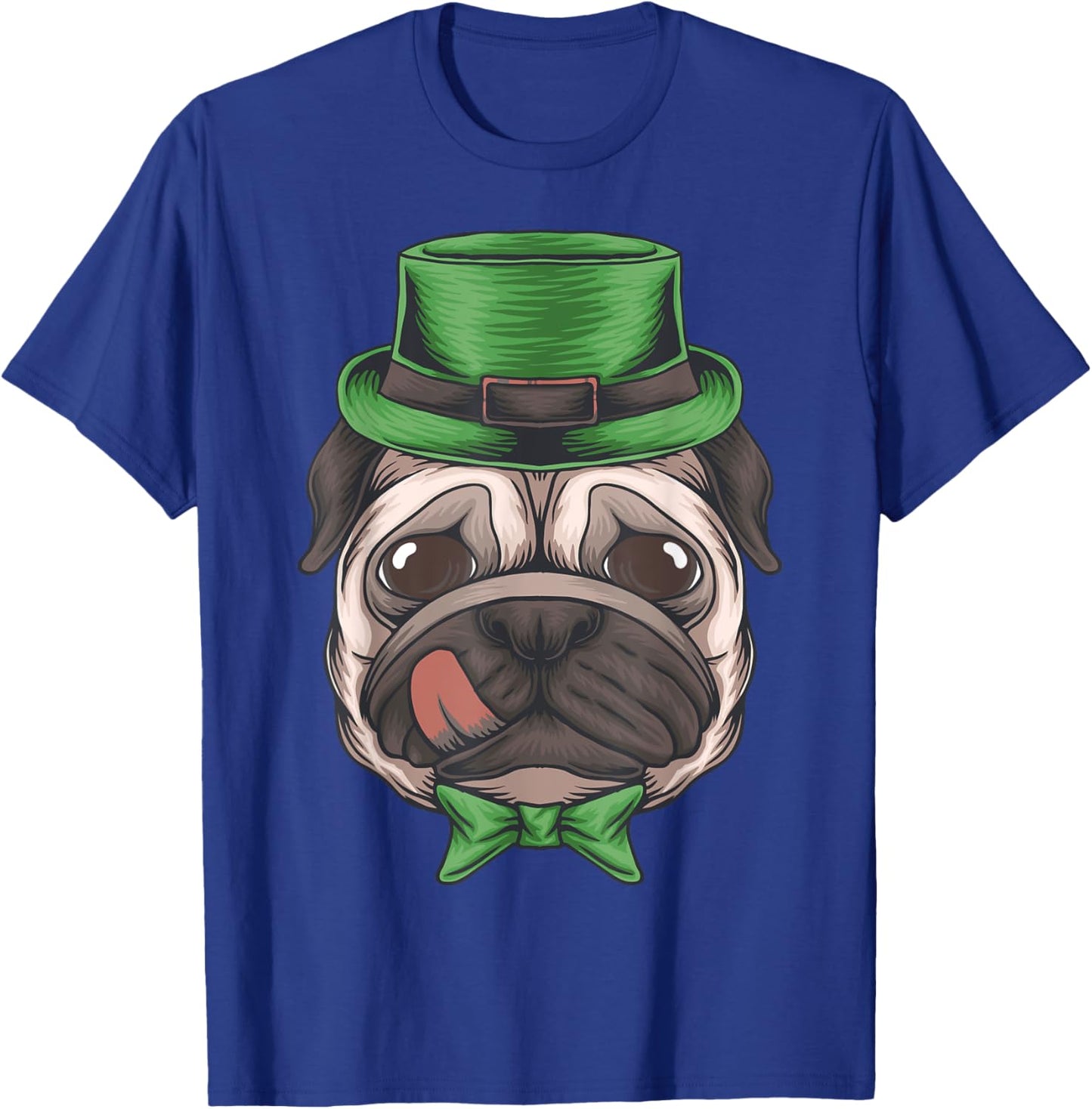 Pug Leprechaun St Patricks Day Dog Boys Men Irish Shamrock T-Shirt - T-Shirt | Royal
