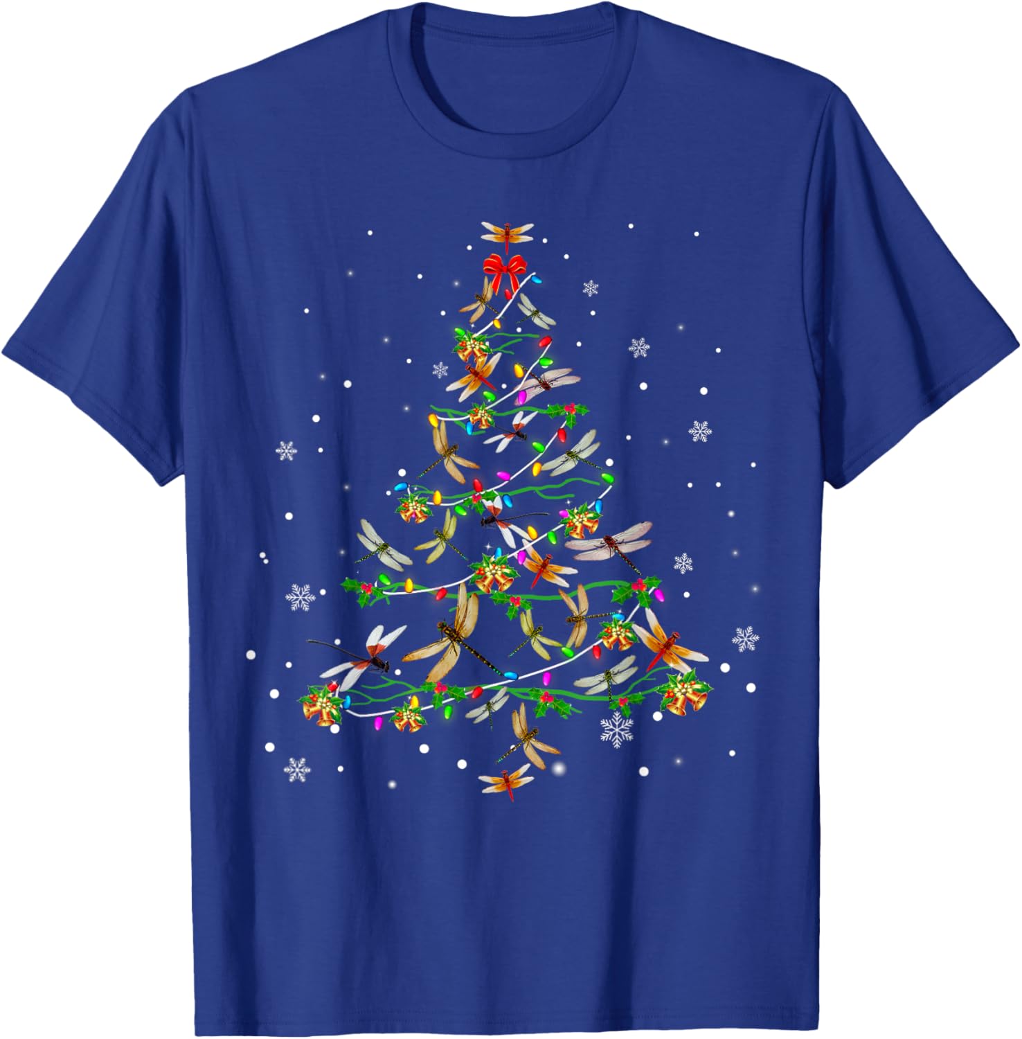 Dragonfly Christmas Tree Ornament Decor Xmas T-Shirt - T-Shirt | Royal
