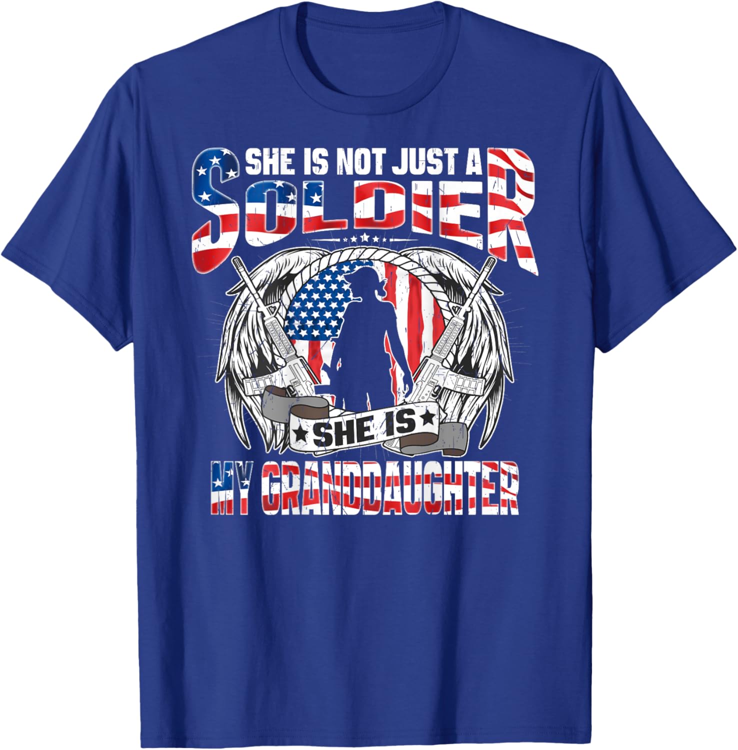 My Granddaughter Is A Soldier Hero - Proud Army Grandparents T-Shirt - T-Shirt | Royal