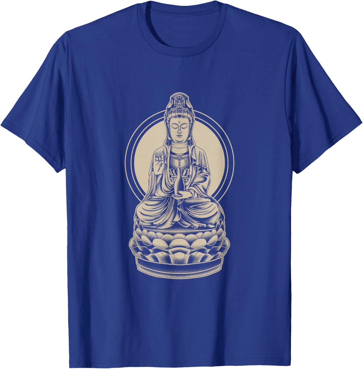 Buddhist T Shirt Kuan Yin Meditation Zen Yoga Chinese Taoist T-Shirt - T-Shirt | Royal