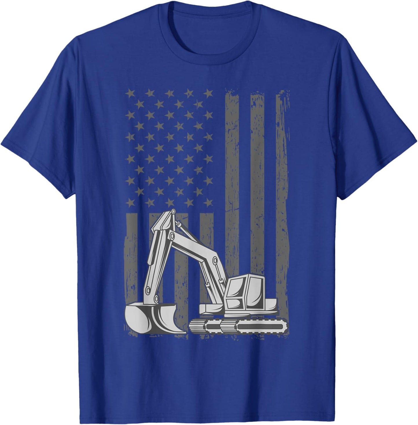 Heavy Equipment Operator Excavator US Independence Day T-Shirt - T-Shirt | Royal