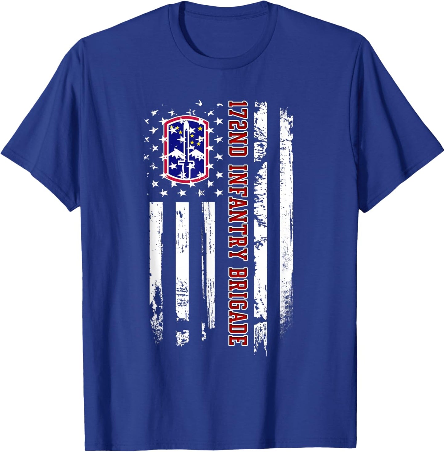 172nd Infantry Brigade Veteran USA Flag Veterans Day Xmas T-Shirt - T-Shirt | Royal