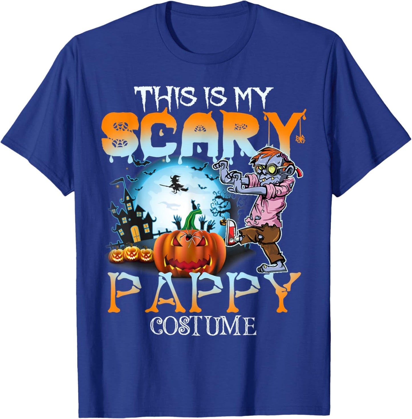 This Is My Scary Pappy Costume Pumpkin Funny Halloween T-Shirt - T-Shirt | Royal