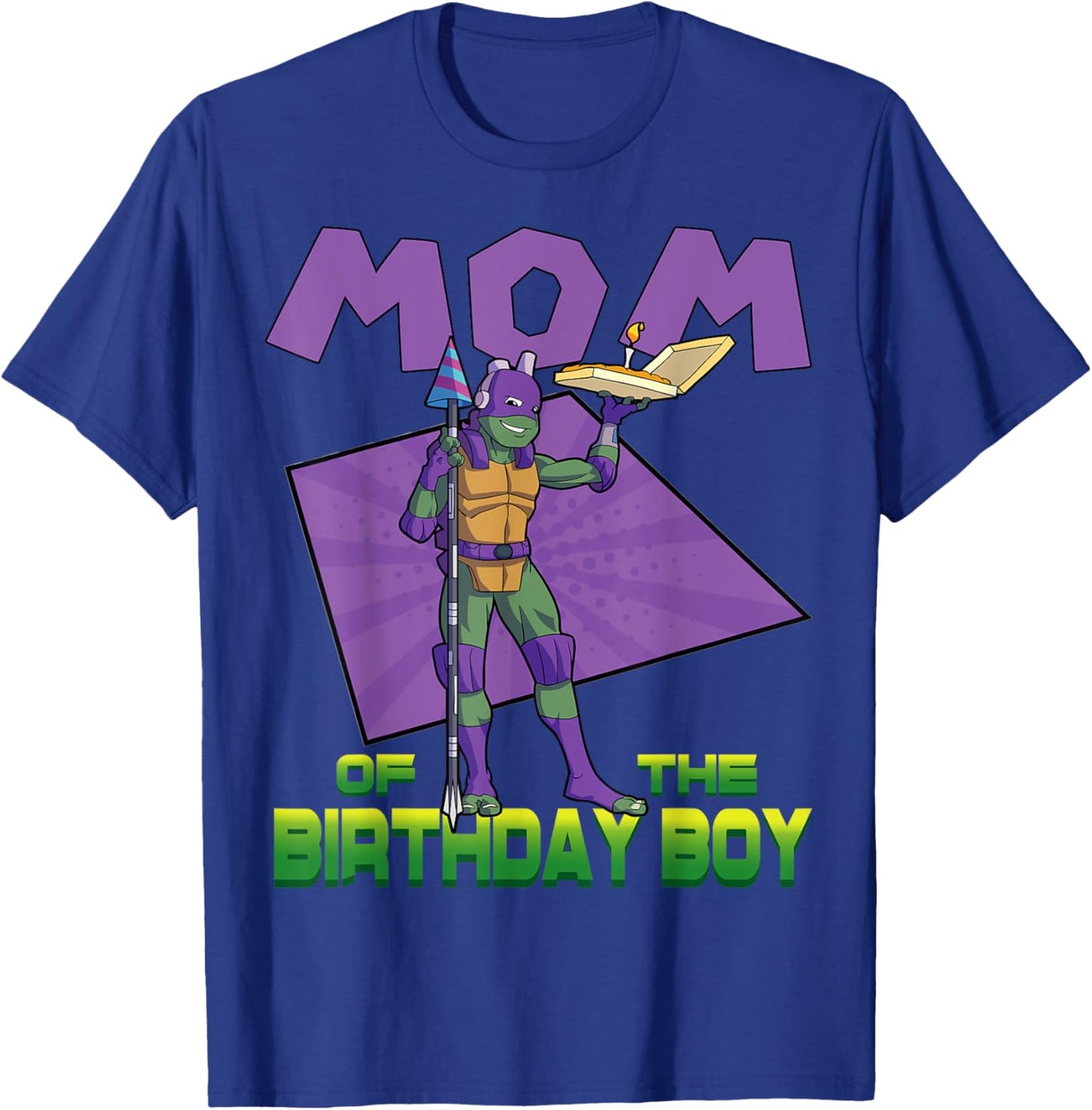 Mademark x Teenage Mutant Ninja Turtles - Donnie Mommy of the Birthday Boy Pizza Theme Party T-Shirt - T-Shirt | Royal