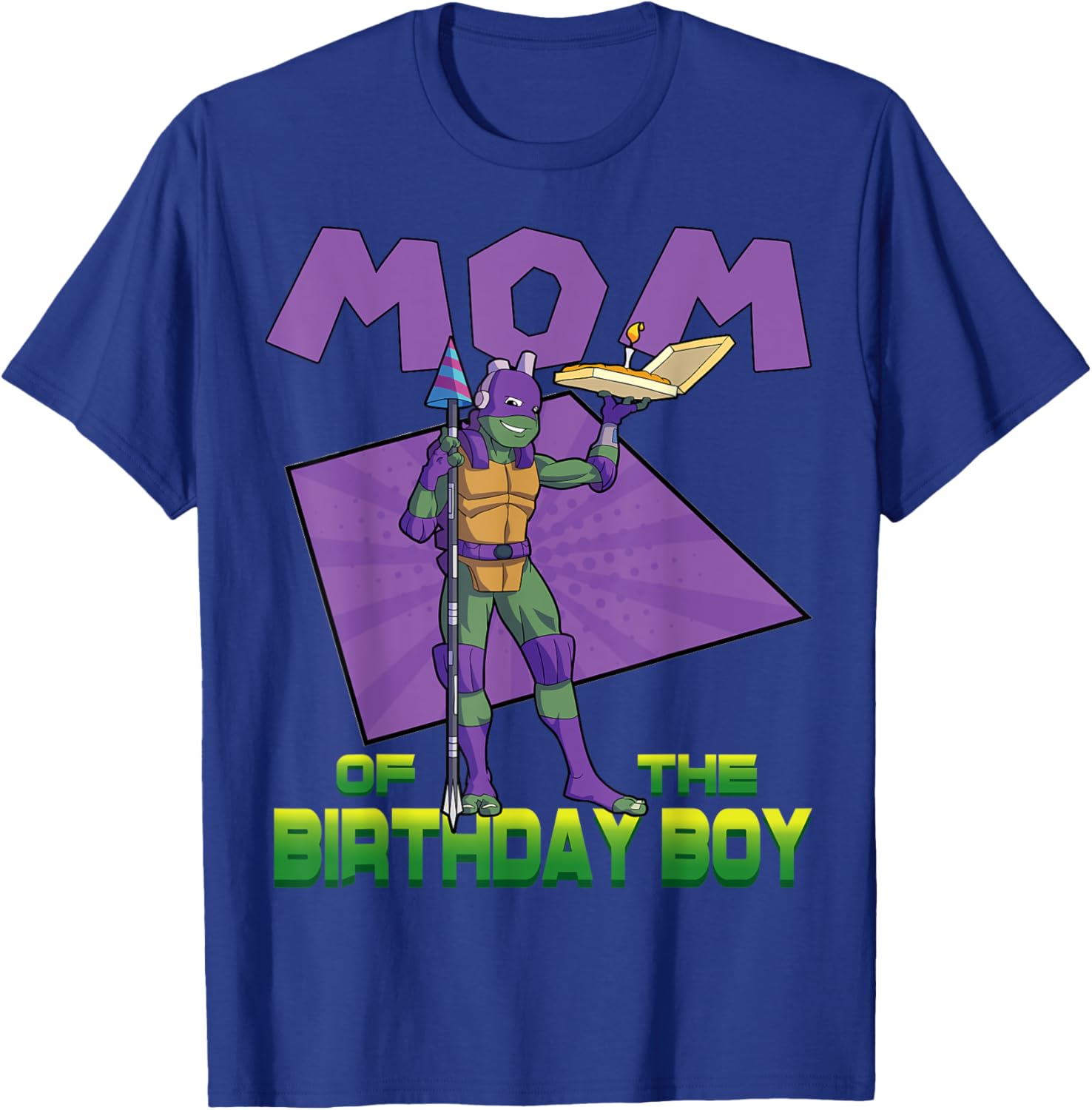 Mademark x Teenage Mutant Ninja Turtles - Donnie Mommy of the Birthday Boy Pizza Theme Party T-Shirt - T-Shirt | Royal