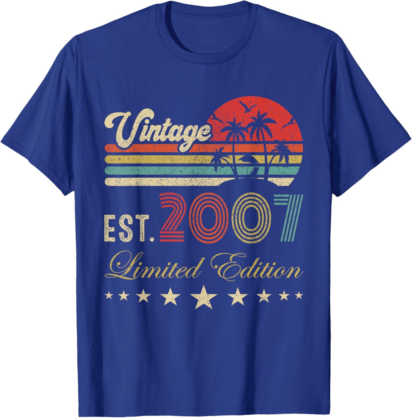 18th Years Old Vintage Limited 2007 Edition 18 Birthday T-Shirt - T-Shirt | Royal