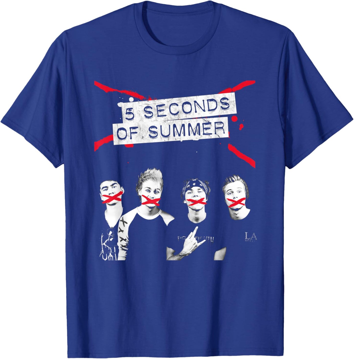 5 Seconds of Summer - Crossed Lines T-Shirt - T-Shirt | Royal