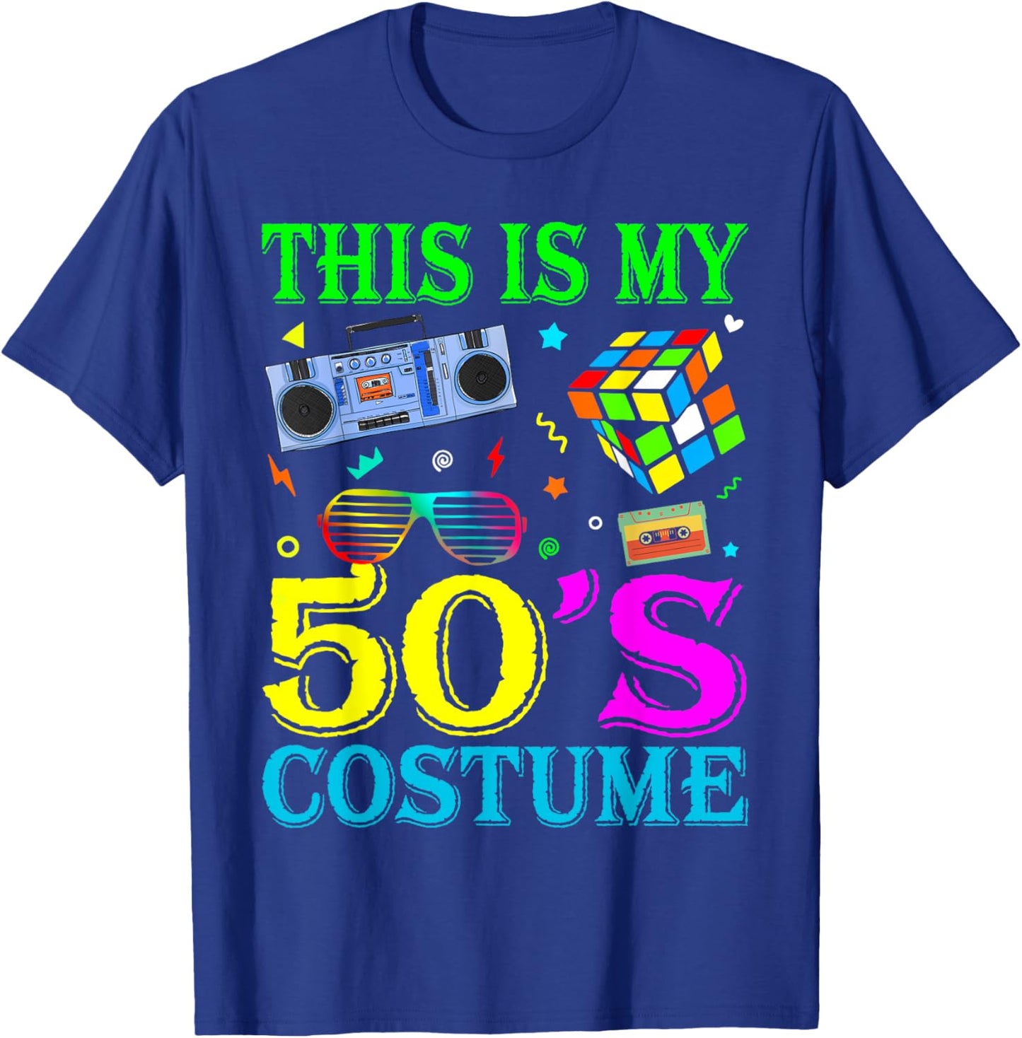 Vintage Matching Halloween 1950s This Is My 50's Costume T-Shirt - T-Shirt | Royal