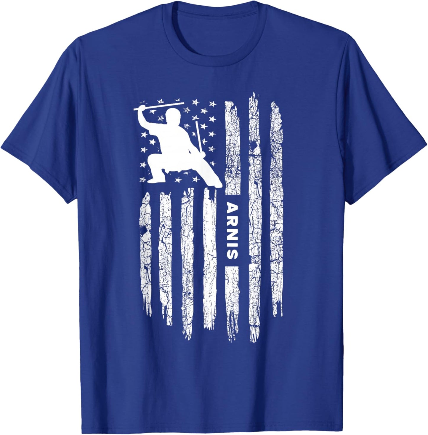 American Flag Arnis Clothing - Kali Eskrima Escrima Arnis T-Shirt - T-Shirt | Royal