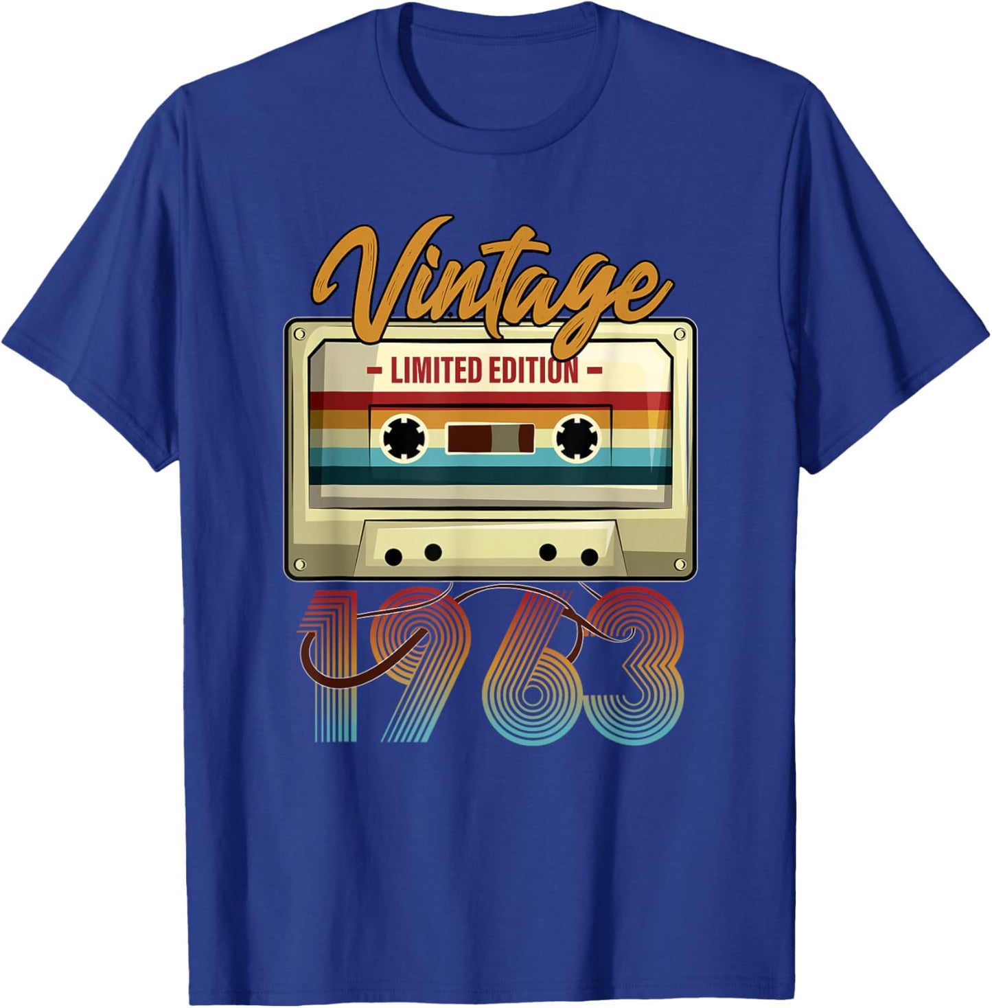 Vintage 1963 62nd birthday cassette tape women B-day T-Shirt - T-Shirt | Royal