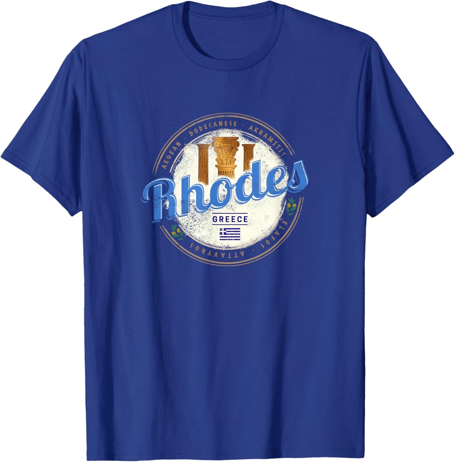 Rhodes Greece Vintage Island Aegean Pillars Souvenir T-Shirt - T-Shirt | Royal