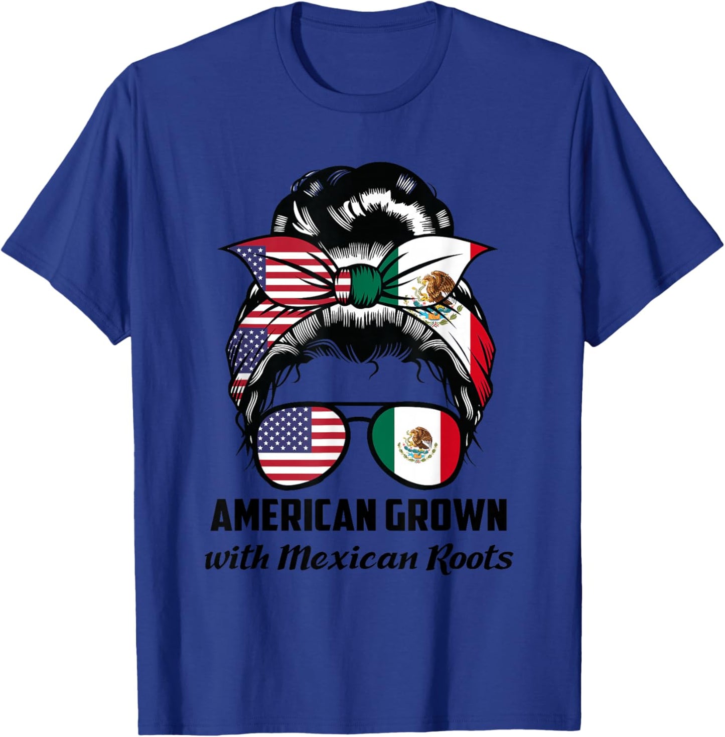 American Grown with Mexican Roots Mexican Small T-Shirt - T-Shirt | Royal