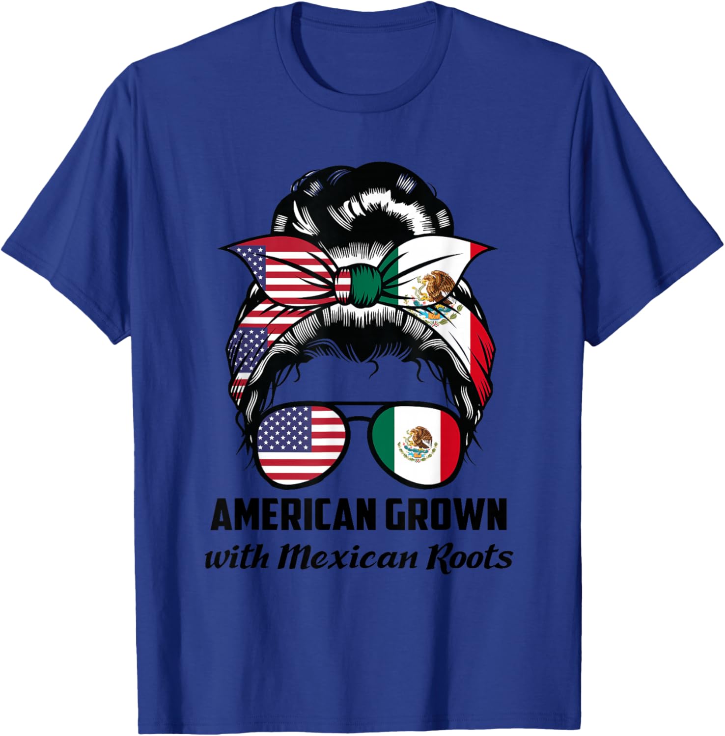 American Grown with Mexican Roots Mexican Small T-Shirt - T-Shirt | Royal