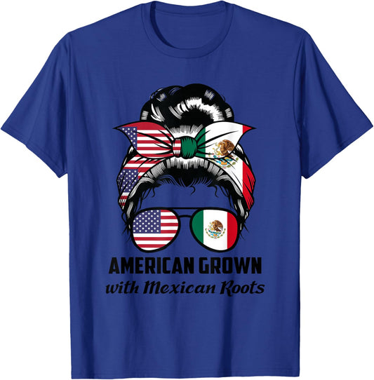 American Grown with Mexican Roots Mexican Small T-Shirt - T-Shirt | Royal