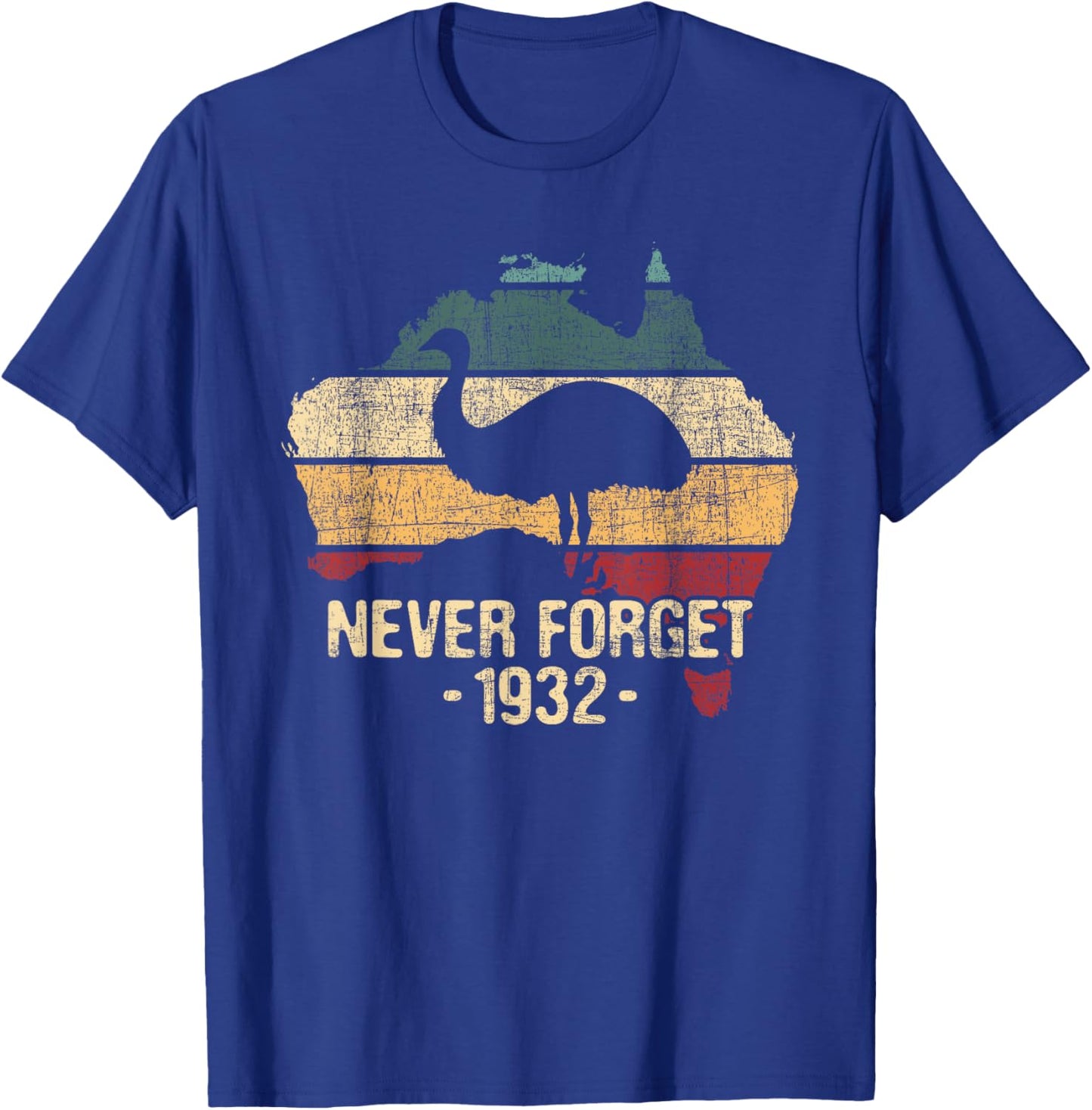 Funny Emu Shirts Never Forget 1932 Emu War Adults Emu Lover Zookeeper Black Medium T-Shirt - T-Shirt | Royal