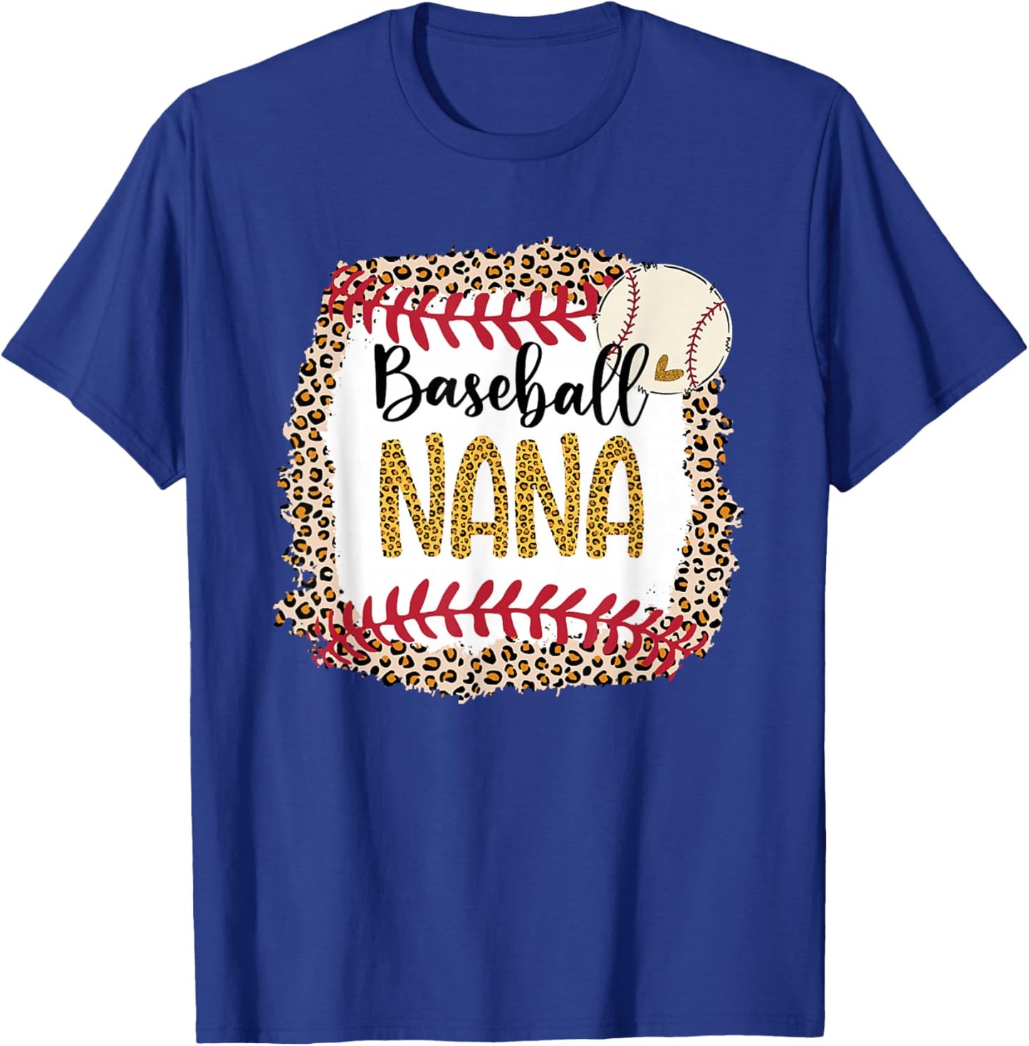 Baseball Nana, Leopard Baseball Nana For Mother's Day T-Shirt - T-Shirt | Royal
