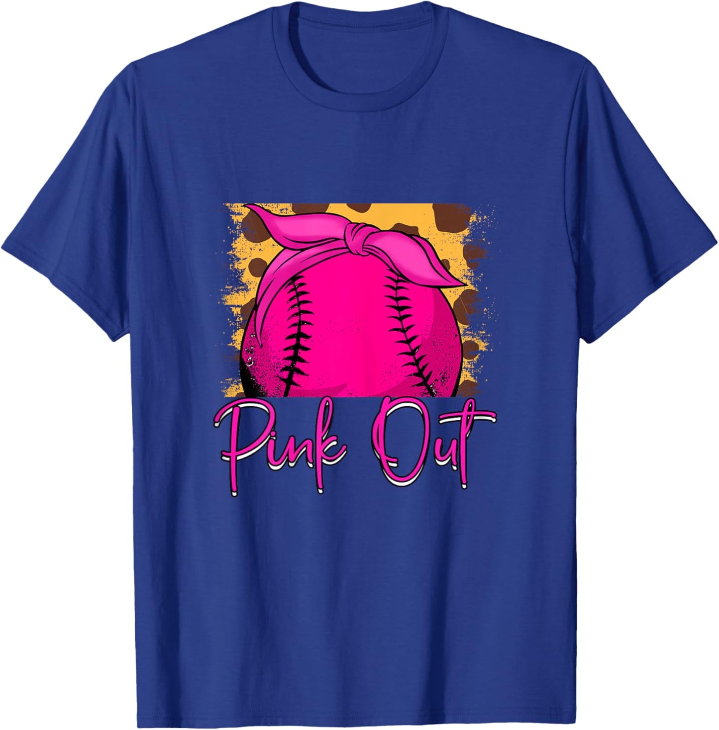 Pink Out Softball Breast Cancer Awareness T-Shirt - T-Shirt | Royal
