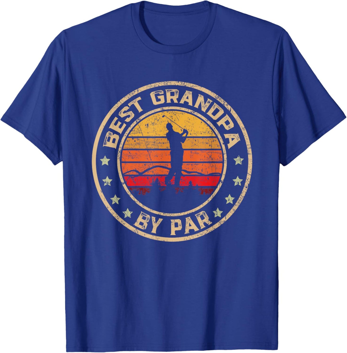 Best Grandpa By Par Father's Day Golf Golfing T-Shirt - T-Shirt | Royal