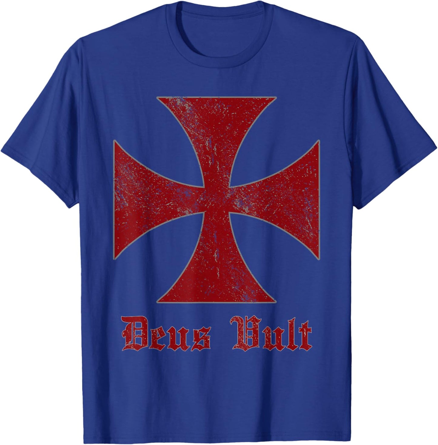 Deus Vult Templar Templar Helmet Holy Cross T-Shirt - T-Shirt | Royal