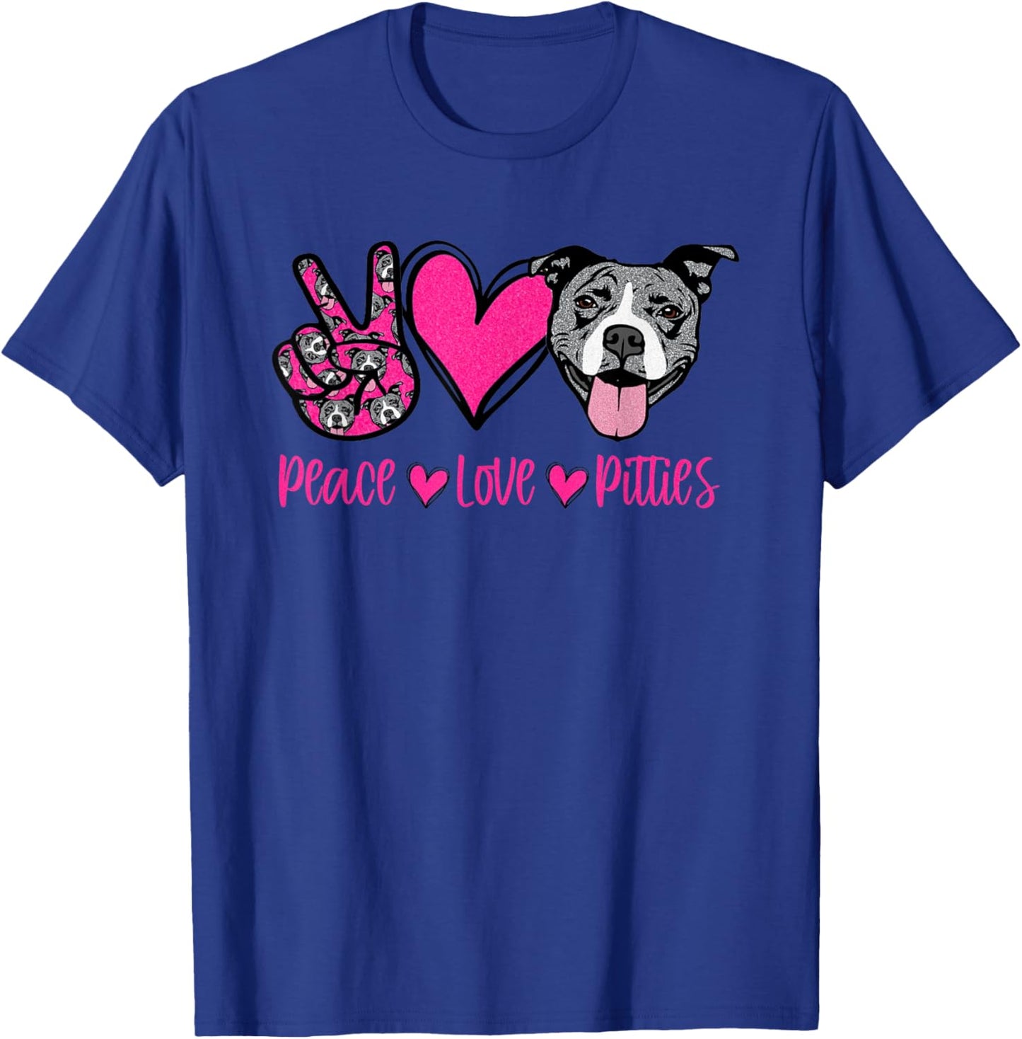 Peace Love Pitbulls Dog Lover Pitbull Women Pittie Mom Pet T-Shirt - T-Shirt | Royal