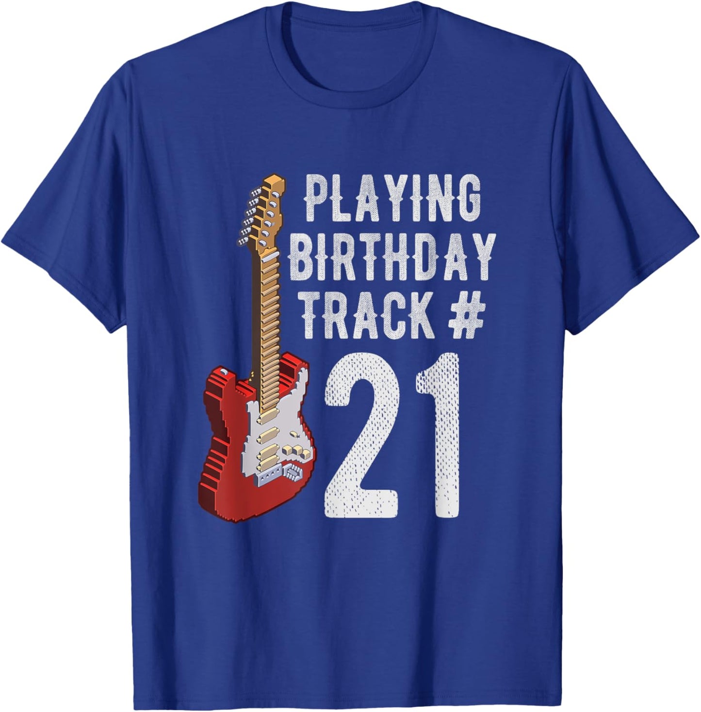 Funny 21st Birthday Guitar Music Lover Birthday Gift Shirt T-Shirt - T-Shirt | Royal