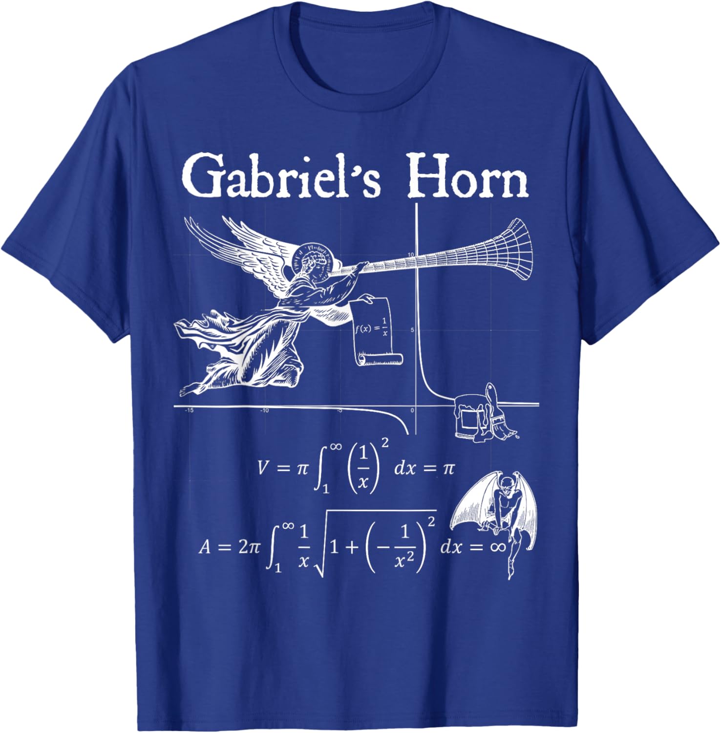 Gabriel's Horn Calculus Physics Math Teacher Nerdy Geek Gift Men Women Girls Kids T-Shirt - T-Shirt | Royal