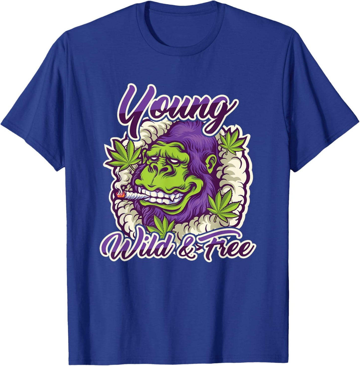 Jung Wild Free Ganja Smoker Tiffer Boats Monkey Gift T-Shirt - T-Shirt | Royal