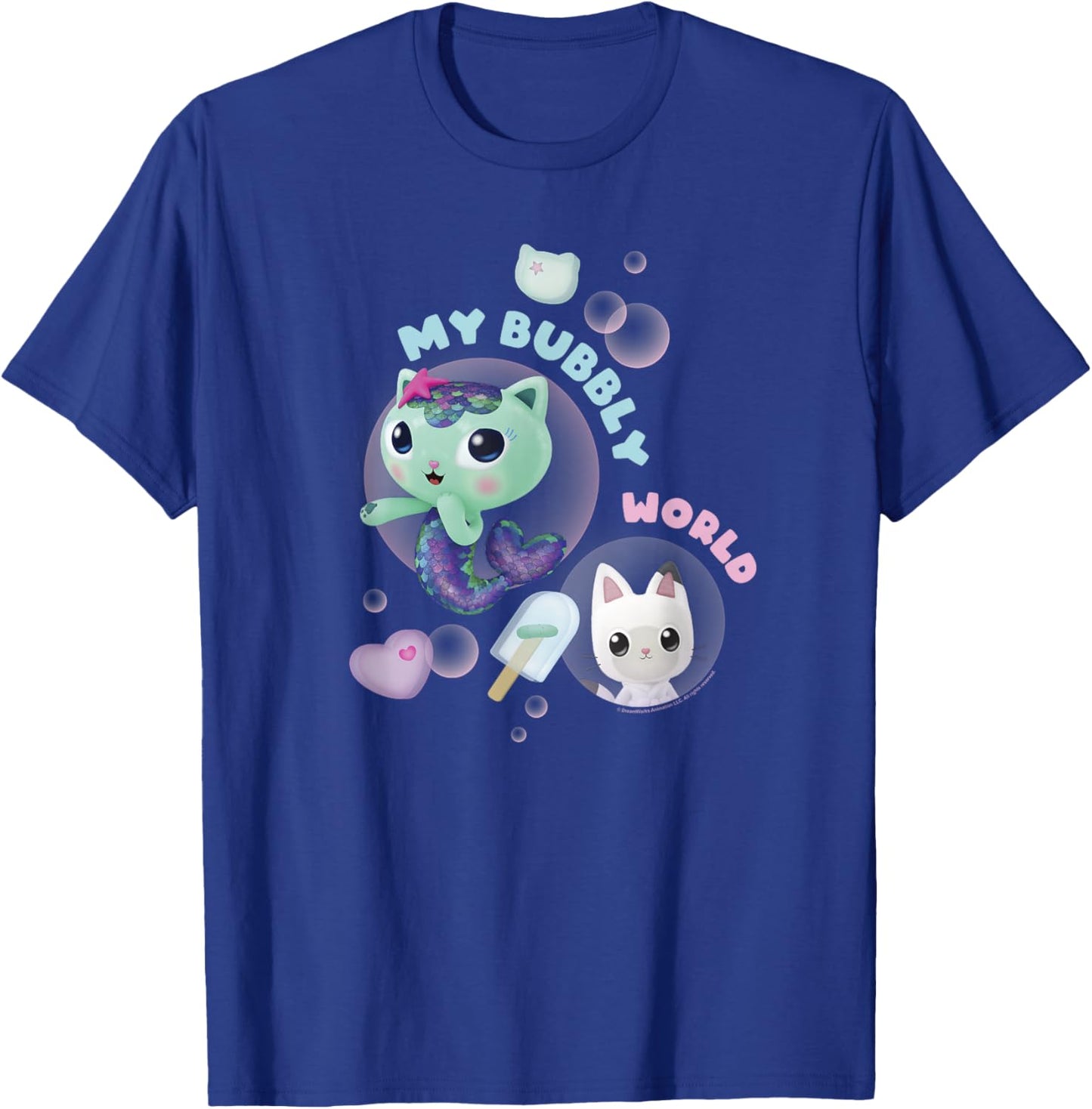 Gabby's Dollhouse MerCat and Pandy Bubbly World T-Shirt - T-Shirt | Royal