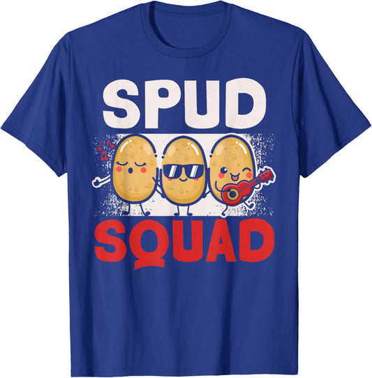 Spud Squad Potato Lover Vegan French Fries Tater Tots T-Shirt - T-Shirt | Royal