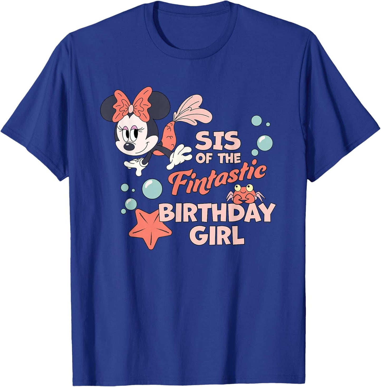 Disney Minnie Mouse Mermaid Sis of The Birthday Girl T-Shirt - T-Shirt | Royal