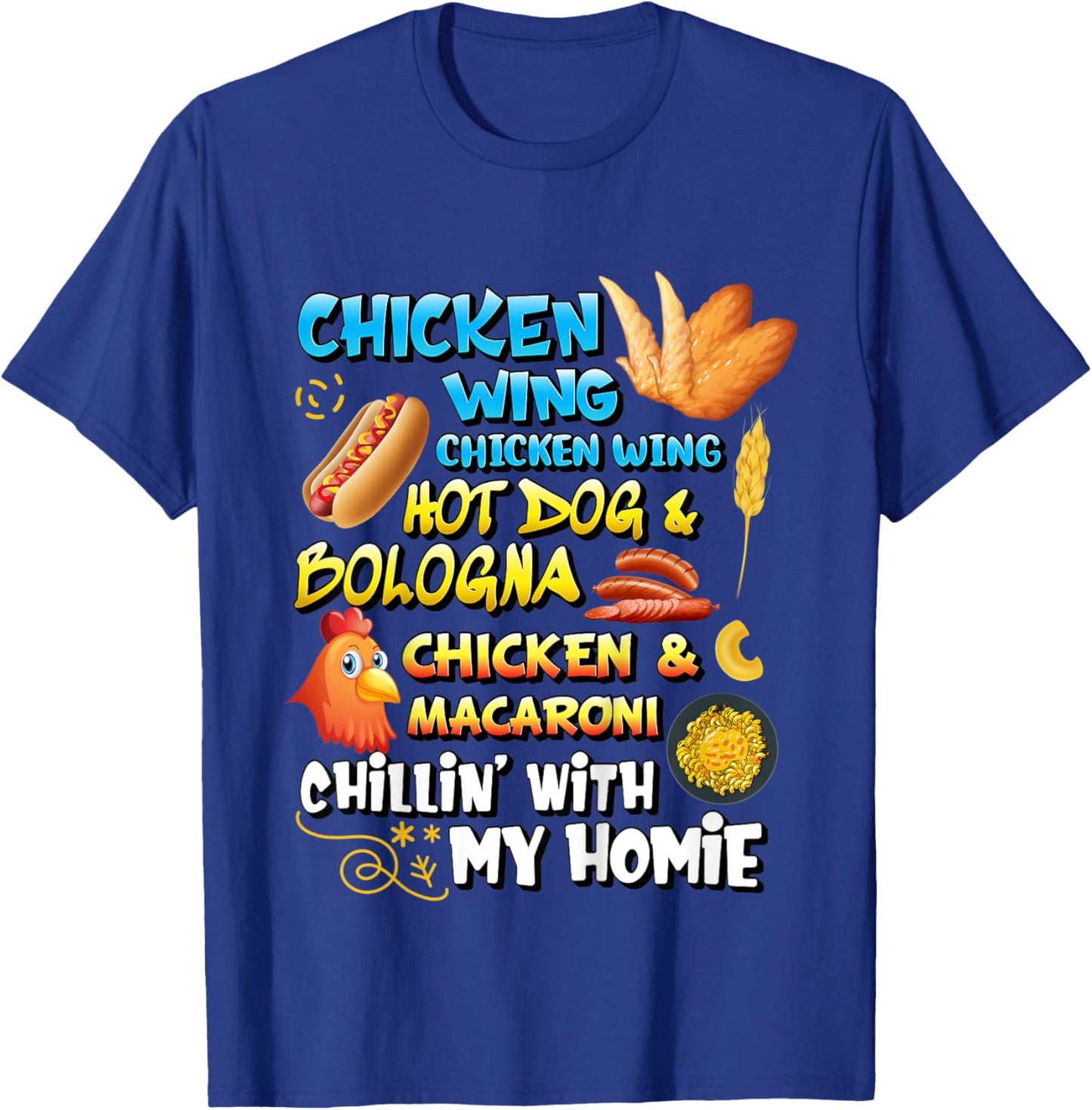 Viral Chicken Wing Chicken Wing Hot Dog Bologna Song lyric for Kids T-Shirt - T-Shirt | Royal