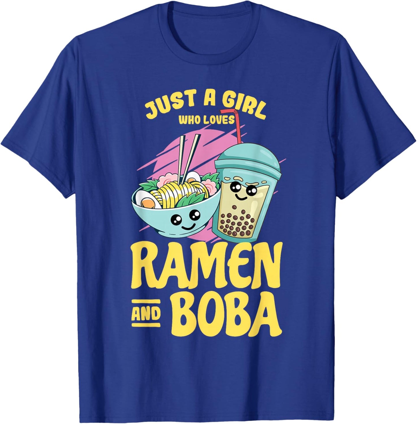 Just a Girl who Loves Ramen and Boba Bubble Tea Small T-Shirt - T-Shirt | Royal