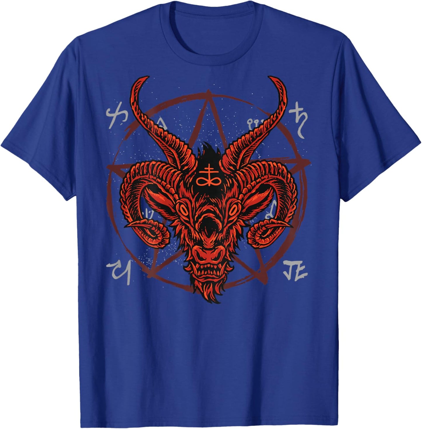 Backprint Satan Antichrist Luzifer Devil 666 Baphomet T-Shirt - T-Shirt | Royal