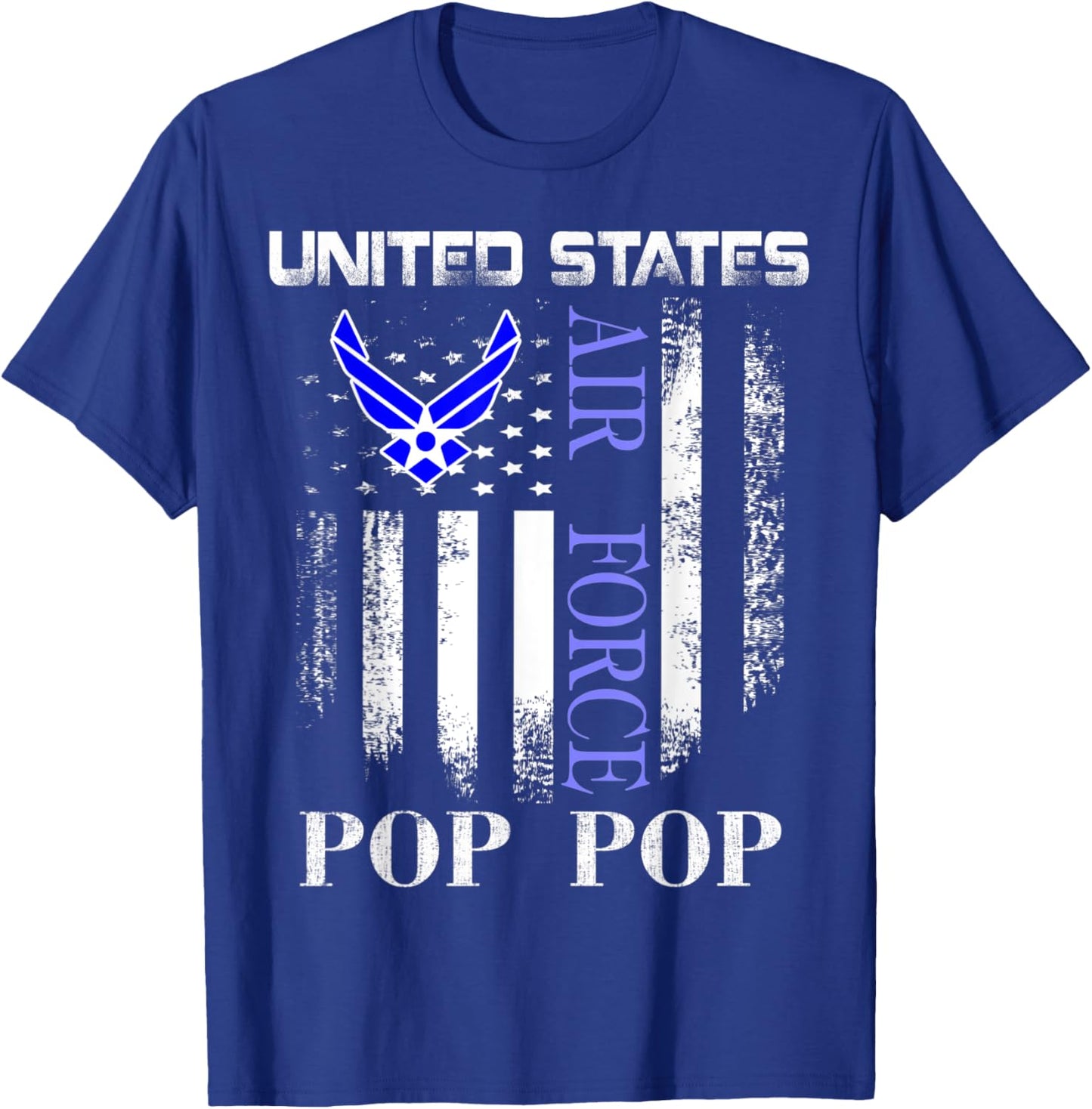 Vintage United States Air Force Pop Pop With American Flag T-Shirt - T-Shirt | Royal