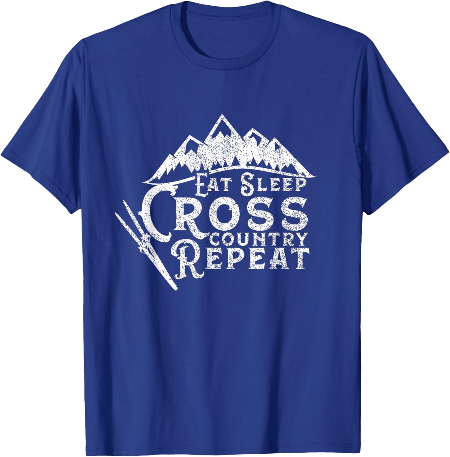 Eat Sleep Cross Country Repeat XC Skiing Cross-Country Ski T-Shirt - T-Shirt | Royal