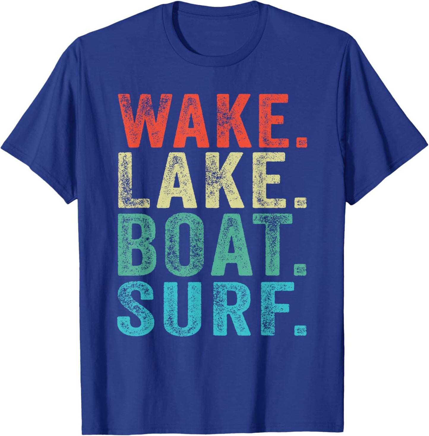Wake Lake Boat Surf Surfing Surfboards Beach Retro Vintage T-Shirt - T-Shirt | Royal
