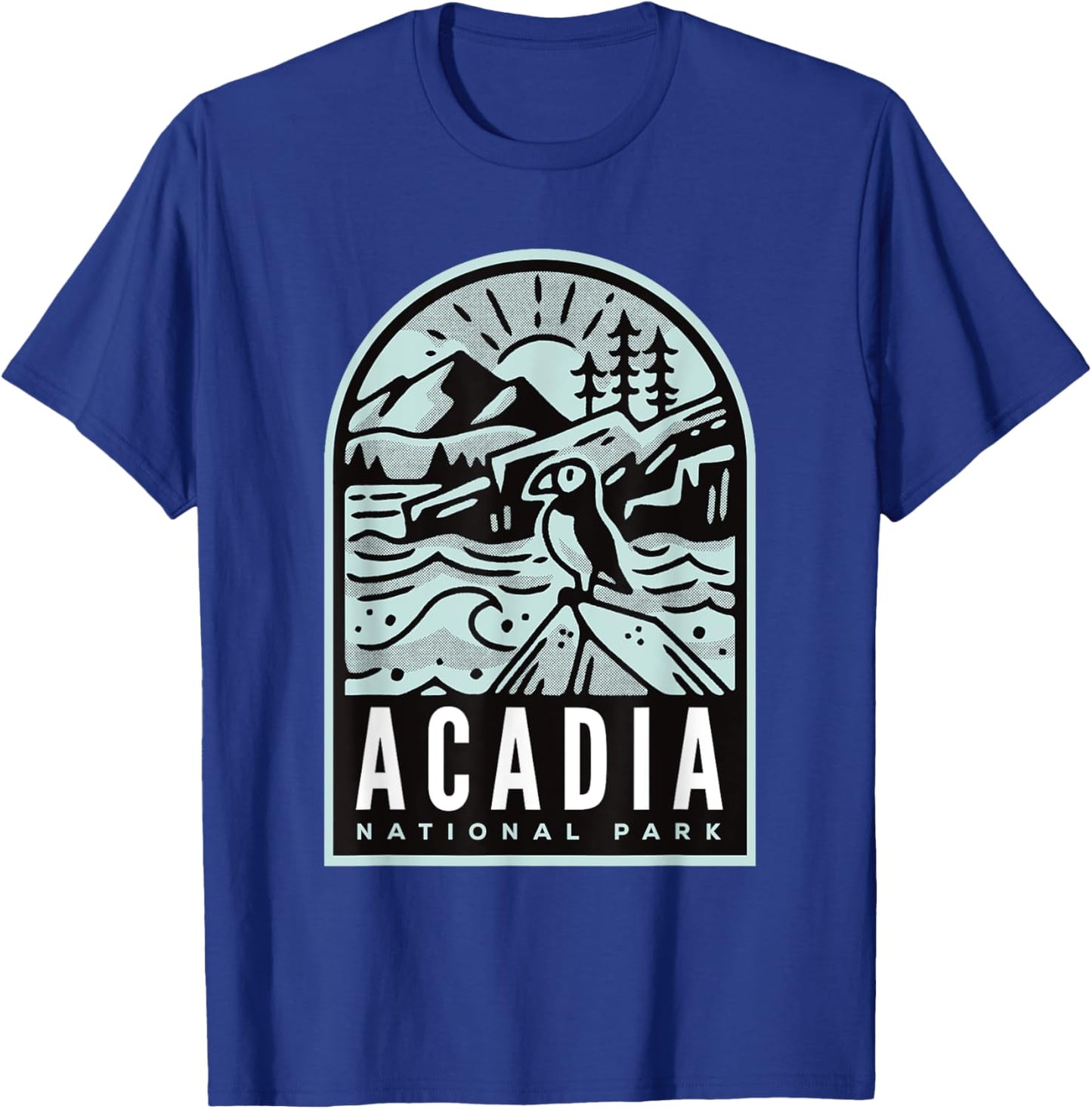 Acadia National Park Vintage Puffin T-Shirt - T-Shirt | Royal